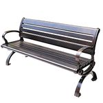 JOZZY Outdoor Garden Bench,59in Terrace Bench Park Garden Bench, Outdoor Metal seat for 2-3 People Leisure Chair with armrests and backrest, Garden Furniture Rust-Proof cast Aluminum Fram