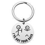 Queyuen I Got Your Back Stick Figures Keychain Inspirational Motivational Jewelry Best Friends BFF Friendship Funny Gift