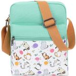 Leaper Cute Cat Messenger Bag Small Canvas Crossbody Bag and Purse Set for Girls Women (SD17-Water Blue)