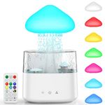 Cloud Rain Humidifiers 450ML Water Drip Mushroom Humidifiers with Remote Control 7 Colors Mood Light Air Humidifier Raindrop Humidifiers for Bedroom