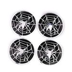 XDG 4PCS 56mm (2.2 Inches) Hub Center Trim Spider Web Circular arc Form 3D Stereo Aluminum Alloy Dust-Proof Anti-Rust Wheel Hub Caps Centre Cover Emblem Badge Stickers Car Styling Accessories (Black)