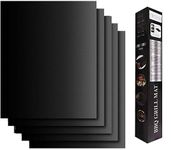 PUNDA BBQ Grill Mat (Set of 5) Silicone Grill Mat and Baking Mat, Reusable, Teflon Non-Stick Coating for up to 260 °C, Grill Mat Suitable for Grilling, Oven and Food Heating (40 x 33 cm, Black)