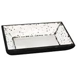 12.8" Rectangular Two Tone Decorative Mirrored Tray Plate Centerpiece Home Decor Distressed Style