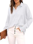 Jhsnjnr White Shirts Button Down Long Sleeve Tops Satin Silk Shirt Office Work Blouse for Women