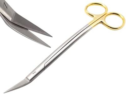 Dean Scissors 7 inches Double Curved Gold Plated with tungsten carbide inserts Surgical Dental ENT ARTMAN BRAND