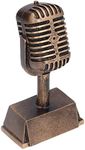 Microphone Trophy, Music Award Trophy Synthetic Resin Decorative Microphone Tabletop Ornament Funny Trophy Appreciation Gift for Karaoke, Singing Competitions for Party Decorations