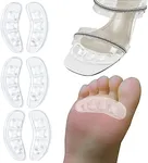 GQTJP Metatarsal Pads, Ball of Foot Cushions for Heels,Non Slip Foot Pads to Relief Pain All Day,Toe Pads Shoe Gummies for Heels, Heel Pads for Stop Feet from Sliding Forward (Clear - 3 Pairs）