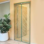 TurtleGrip Door Mosquito Net Curtains with Magnet's New Leaf Pattern. Full Frame Hook & Loop for Main Doors, Bedroom, Kitchen & Balcony Doors(210x100, ForestGreen) |Measure Before Order.