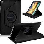 MOBISTAR® Case for Samsung Galaxy Tab A 8.0'' 2019 SM-T290/SM-T295/SM-T297 360° Rotating Flip Case PU Leather Book Cover Protective Case - Black