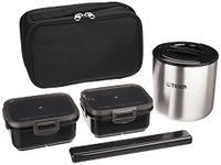 Tiger Thermos Thermal Insulation Lunch Box Stainless Steel Lunch jar Bowl About 2.3 Cups of Pouch with Black LWY-E461-K Tiger