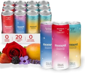 Moment Adaptogen Drink - SPARKLING Fruity Fun | Blackberry Lavender, Strawberry Rose, Mango Chili | L-Theanine & Ashwagandha for Calm & Clarity | 0 Added Sugar, 0 Caffeine, 0 Alcohol | 24-pack