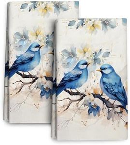 Bapcoku Cute Birds Kitchen Towels Decorative Set of 2,Soft Absorbent Dish Towels for Kitchen Drying, Decorative Tea Towels Hand Towels for Kitchen,Bird Lover Gifts for Women, 16x24 inch