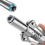 MYPROKIT Grease Gun Coupler, Quick Release Double Handles Grease Gun Tip with 6 Thickened Jaws, 12000 PSI High Pressure Grease Fittings, Compatible with All Grease Guns 1/8" NPT Fittings