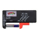 VATTU Voltage Indicator Battery Tester for AA/AAA/C/D/9-volt Rectangular and Button Cell Batteries (BT-168) (Needle Type)