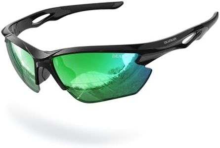 DEAFRAIN Sports Sunglasses Polarized for Men Women Baseball Cycling Running Fishing Driving Golf Green Glasses UV Protection