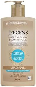 Jergens Natural Glow Hydra Gel Moisturizer Self Tanner for Face and Body Fair to Medium