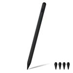 Stylus Pen for iPad with 4 Smooth Fine Tips and Palm Rejection Tilt Sensitivity High Precision Magnetic Pencil for iPad 10/9/8/7/6, iPad Air 5/4/3, iPad Mini 6/5, iPad Pro 11''/12.9'' 6/5/4/3-Black…