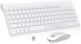 cimetech Wireless Keyboard and Mouse Combo, Ultra Slim Wireless Computer Keyboard and Mouse, [Rechargeable Mouse][Silent Scissor Switch Key][Labor-Saving Buttons], Easy Setup for PC/Laptop/Mac/Windows