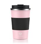 CS COSDDI Travel Mugs, Insulated Coffee Cup with Leakproof Lid - Reusable Coffee Cups Travel - Car Coffee Cup - Stainless Steel Coffee Mug for Hot and Cold Coffee Water and Tea, 380ml