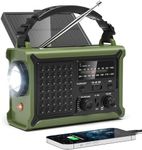 12000mAh/44400mWh Emergency Radio-NOAA Approved Weather Radio with AM/FM Portable Solar Panel/Hand Crank/AC Input Rechargeable Battery and Flashlight SOS Siren Lamp for Indoor/Outdoor Emergencies