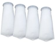 SEATORCH 4 inch Filter Socks 300 Micron -4 inch Felt Filter Socks- Aquarium Felt Filter Bags- 4 inch Ring by 12 inch Long - Fits Eshopps (4 Pack)