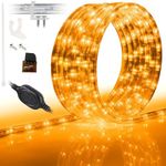 WYZworks 108LEDs, 10ft Orange LED Rope Light, Connectable Outdoor Permanent Waterproof Accent Exterior Lighting, Transparent PVC Case, ETL Certified, Holiday Decor, Backyard Patio, Home Garden