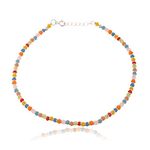 NEMICHAND JEWELS Pure 925 Sterling Silver colorful nazariya Anklet Payal for Women & Girls