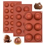 Hot Chocolate Bomb Mold, 6,8,15 Cavity Chocolate Molds Semi Sphere Jelly, 3 Pack Hot Cocoa Bomb Mold for Making Hot Chocolate Bombs, Half Round Jello, Dome Mousse, Cocoa Ball