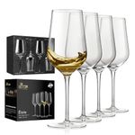 WOTOR White Wine Glasses Set of 4, Hand Blown Crystal Wine Glasses with Long Stem, 15 oz Red and White Wine Glasses with Great Gift Packaging, Light, Large, Modern Wine Glasses (Clear)