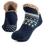 Mulor Slipper Socks for Men & Women Fluffy Slipper Socks with Grippers Non Slip Fleece Lining Heat Holding