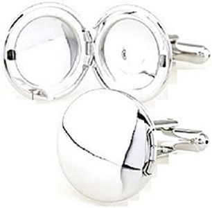 MRCUFF Locket Round Photo Picture Pair Cufflinks in a Presentation Gift Box & Polishing Cloth
