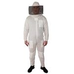 BeeAttire Ventilated Bee Suit 3 Layer Mesh Bee Protection New Light weight Ultra breeze Maximum protection for Professional Beginner beekeeper YKK zippers Full Beekeeping Costume with round hood (8XL)