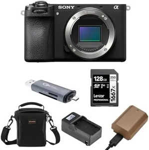 Sony Alpha a6700 Mirrorless Camera Body Bundle with Shoulder Bag, 128GB SD Card, Card Reader, Extra Battery, Charger