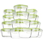 S SALIENT Airtight Meal Prep Containers for Food Storage [24 Piece] Leak Proof, Glass Bento Boxes for Lunch (12 lids & 12 Containers)