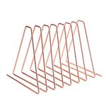 PDOOR Magazine Holder, Newspapers Holder, Desktop Iron Storage Rack Bookshelf Multifunction Triangle File Organizer Decor Home Office, Rose Gold