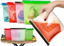 Large Freezer Bags (UK Company) Reusable Food Bags Kitchen Storage Fridge Organisers 4PCS Set