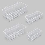 Daanxw Pegboard Baskets,Pegboard Accessories,Can be Used to Store Items That Are Not Easy to Hang on a Pegboard(4pcs) (White Light-Duty)