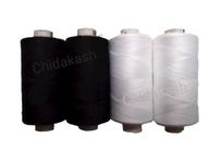 Chidakash® 550 M 4 Pcs Strong and Durable Cotton Polyester Black and White Sewing Threads for Machine and Hand Sewing Accessories