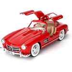 1:24 Vintage Toy Car Diecast Metal 300 SL Classic Toy Car for Kids Die Cast Car Light Sound Pullback Openable Door car Toy