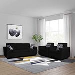 Adorn India Monteno Sal 5 Seater 3-1-1 Sofa Set (Black) Sal Wood