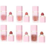 Bajajbeautyshop Soft Cream Blush Makeup, Liquid Blush for Face Cheeks, Weightless, Long-Wearing, Smudge Proof, Natural-Looking,Make Up Gift for Women Girls (Multicolord, 6- PCS SET)