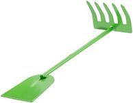 2 in 1Hand Cultivator Mini Rake Hand Tool loosens Soil Garden Trowel Rips Out Weeds Hand Tiller Garden Tool Vegetable Gardening Backyard Farm Planting & Uprooting Weeding Tool