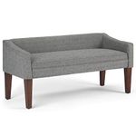 Simpli Home AXCOT-293-GRS Parris 50 Inch Wide Contemporary Upholstered Bench grey