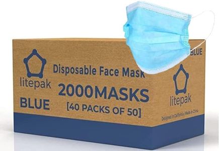 Litepak 2,000 Disposable Face Masks - Breathable Face Mask for Home, Office