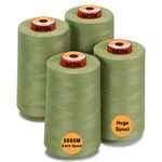 New brothread - 28 Options - 4 Large Cones of 5500Y Each All Purpose Spun Polyester Thread 40S/2 (Tex27) for Sewing, Quilting, Piecing, Serger and Overlock - Kiwi