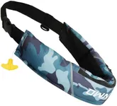Owntop Inflatable Swim Vest for Adults, Low Profile Manual Inflate Belt Pack, Buoyancy Aids Swim Jacket Waist for Kayak, Fishing, Paddle Sports, Camo Blue
