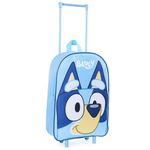 Bluey Children’s Luggage Suitcase - Foldable Trolley Bag 39 x 27cm 2 Wheels Extendable Handle - Travel Bag with Wheels