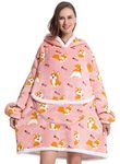 Oversized Blanket Hoodie for Women, Wearable Blanket Sweatshirt with Pockets Sleeves, Warm Wearable Sherpa Hoodie One Size Fits All Men Women Teenager