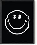 HAUS AND HUES Trippy Posters Black Smiley Face Poster Posters for Room Aesthetic 90s Trippy Black Aesthetic Pictures for Wall Dark Trippy Room Decor Aesthetic Grunge | UNFRAMED 12” x 16”