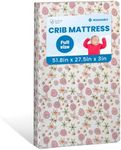 Motherly Haven Breathable Crib Mattress, Washable High Rebound Foam for Baby Cribs, Fits Standard Toddler Beds, Full Size (51.8" L x 27.5" W x 3" H), Flower Design